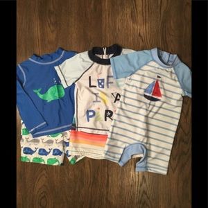 3 Sets of Boys 18 month swim suits.